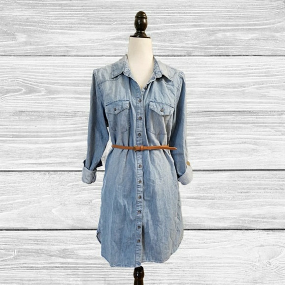 Merona Dresses & Skirts - Merona Chambray Button Down Shirt Dress, Size XL